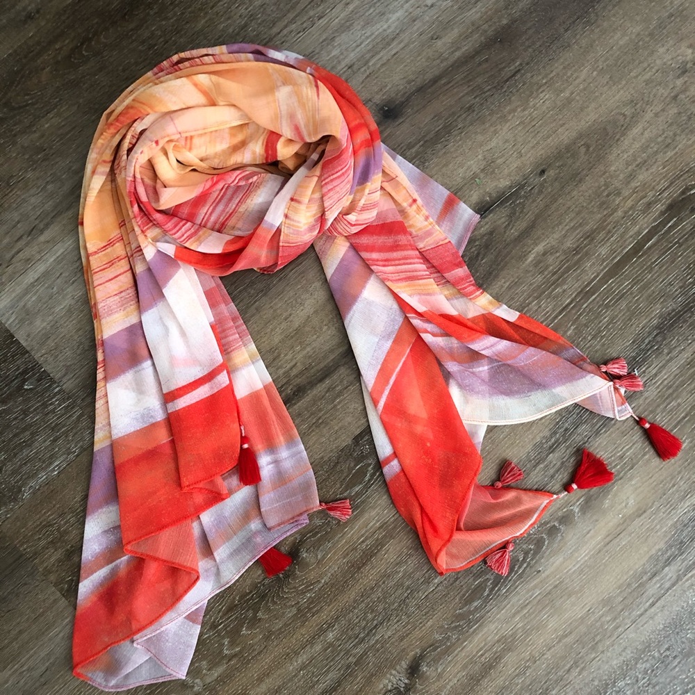 ✨SOLD✨ Orange Sunset Ombré Scarf Wrap